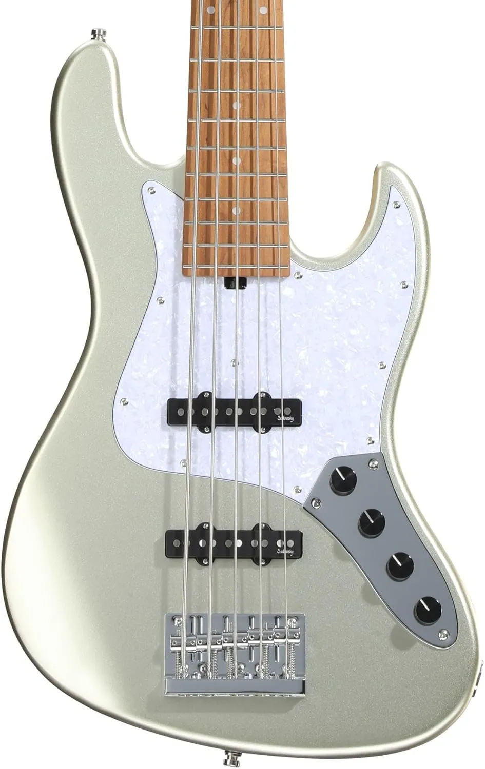 Sadowsky MetroExpress Vintage JJ 5-string Bass Guitar - Solid Champagne Metallic, Maple Fingerboard