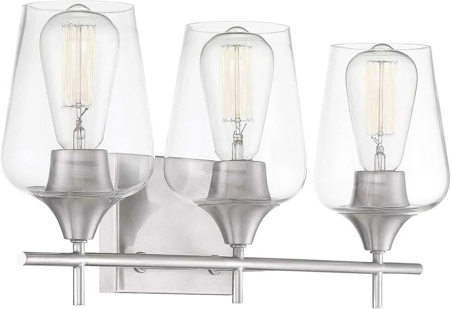Savoy House 8-4030-3-SN Octave 3-Light Bathroom Vanity Light in a Satin Nickel Finish with Clear Glass (21 W x 9 H)