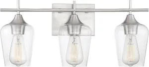 Savoy House 8-4030-3-SN Octave 3-Light Bathroom Vanity Light in a Satin Nickel Finish with Clear Glass (21 W x 9 H)