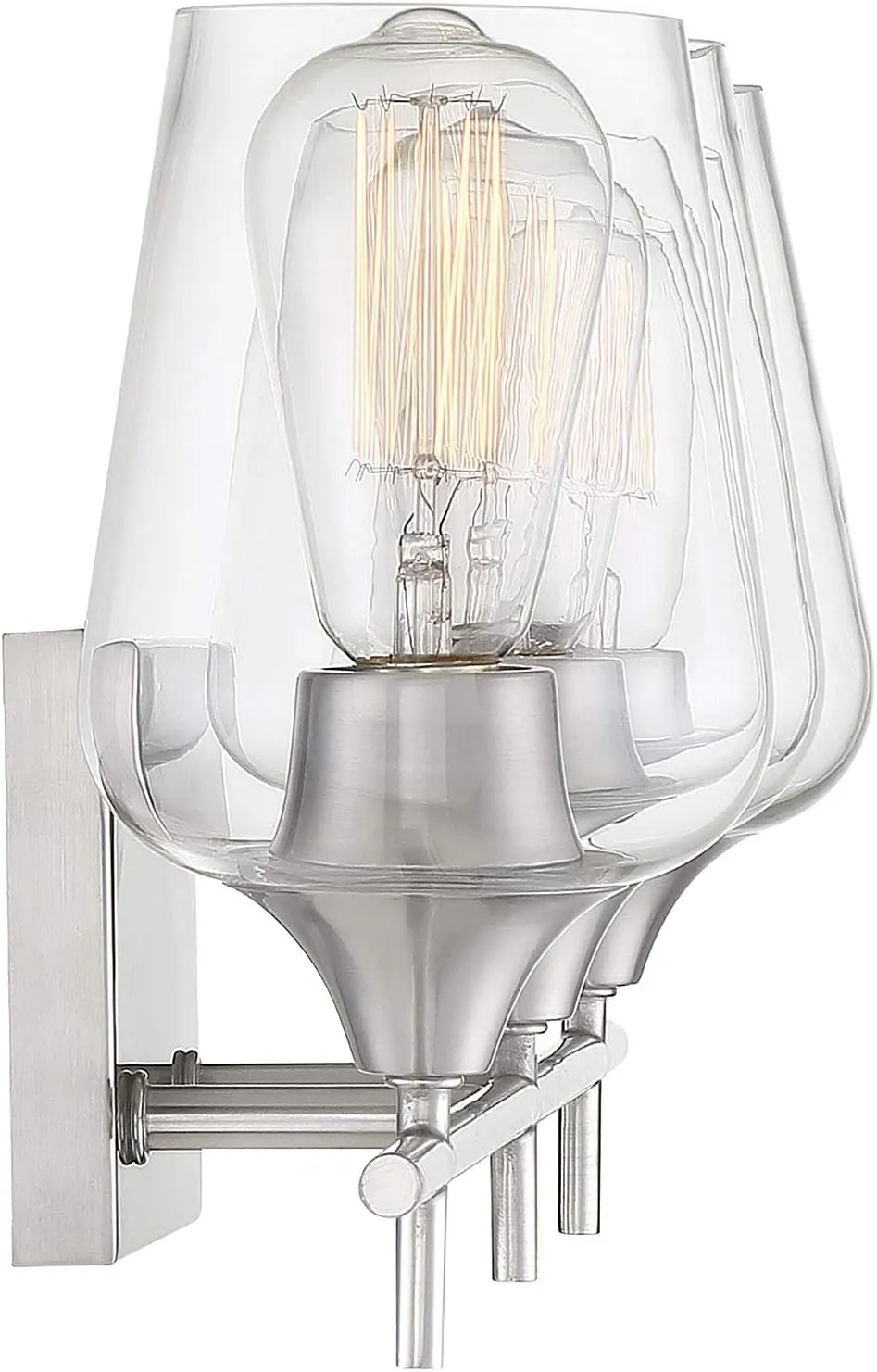 Savoy House 8-4030-3-SN Octave 3-Light Bathroom Vanity Light in a Satin Nickel Finish with Clear Glass (21 W x 9 H)