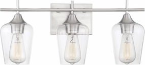 Savoy House 8-4030-3-SN Octave 3-Light Bathroom Vanity Light in a Satin Nickel Finish with Clear Glass (21 W x 9 H)