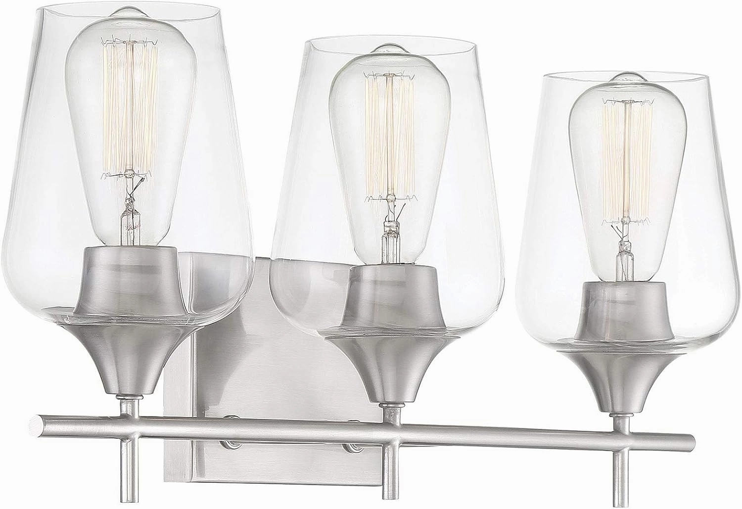 Savoy House 8-4030-3-SN Octave 3-Light Bathroom Vanity Light in a Satin Nickel Finish with Clear Glass (21 W x 9 H)