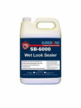 SB-6000 G Wet Look Sealer Water-Based, Water-Based Polymer Blend Resin, Darkening