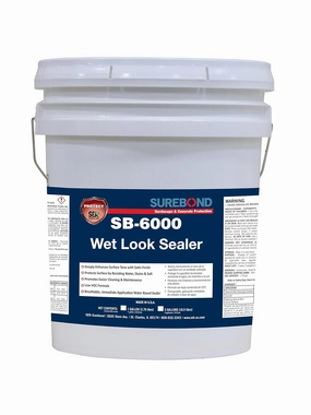 SB-6000 P Wet Look Sealer Water-Based, Water-Based Polymer Blend Resin, Darkening
