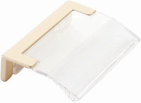 Schaub 323-SSB CL Positano Collection 1-1/4 in. (32mm) Edge Pull, Signature Satin Brass/Clear