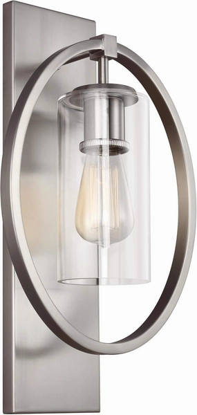 Sea Gull Lighting WB1846SN Marlena - One Light Wall Sconce in Transitional Style - 10.5 Inches Wide by 18 Inches High, Finish Color: Satin Nickel
