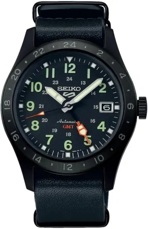 Seiko 5 Sports Mens Field Deception Automatic GMT Watch SSK025K1, Black, Strap