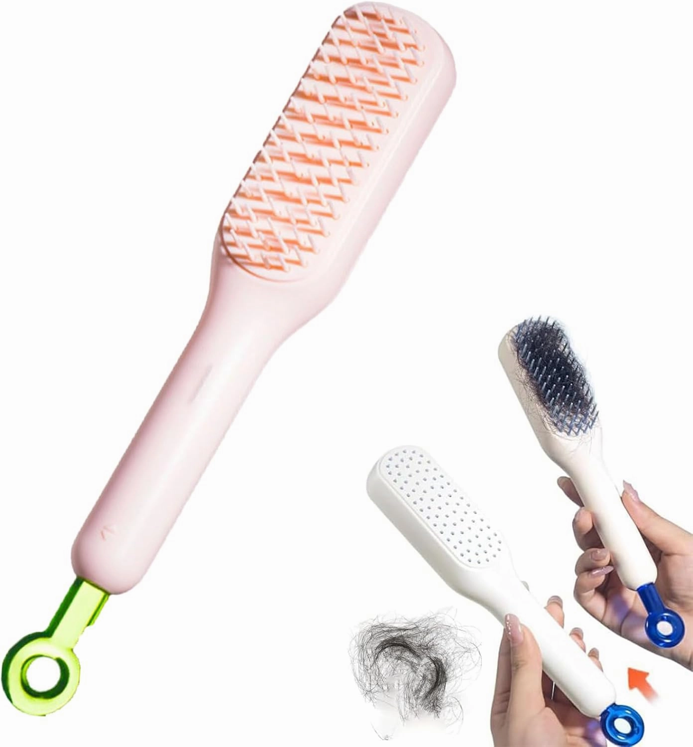 Self Cleaning Hair Brush, One-Click Cleaning Telescopic Hair Comb, Anti-Static Telescopic Hairbrush, Anti-Hair Entangled Automatic (random Color)