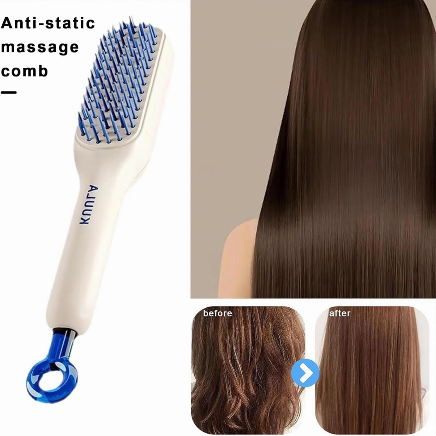 Self Cleaning Hair Brush, One-Click Cleaning Telescopic Hair Comb, Anti-Static Telescopic Hairbrush, Anti-Hair Entangled Automatic (random Color)