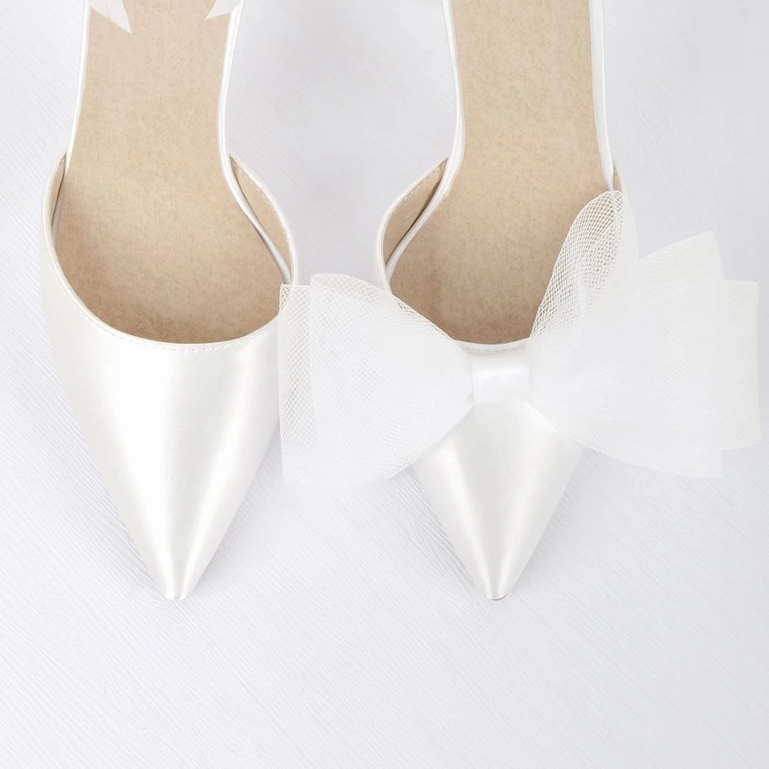 sexytag Women's Bow Heel Ankle Strap Pointed Toe Sexy Stiletto High Heels Pumps Satin Wedding Dress Party Sandals