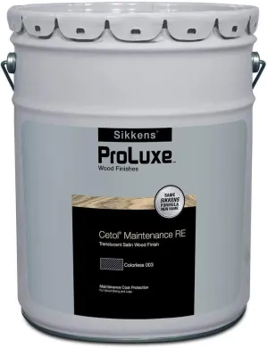 Sikkens ProLuxe Cetol Maintentance RE Transparent Satin Clear Oil-Based Acrylic Wood Stain 5 gal.