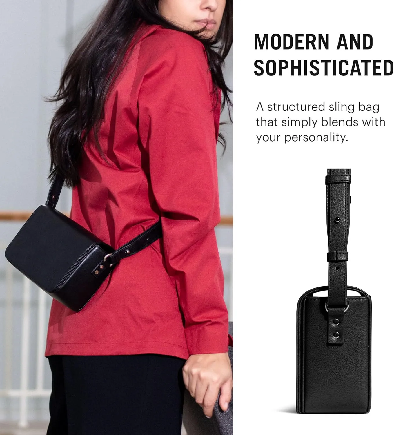 Slim Box Crossbody Purse for Women, Girls | Vegan Leather | Ladies Wallet | Shoulder Handbag | Magnetic Closure