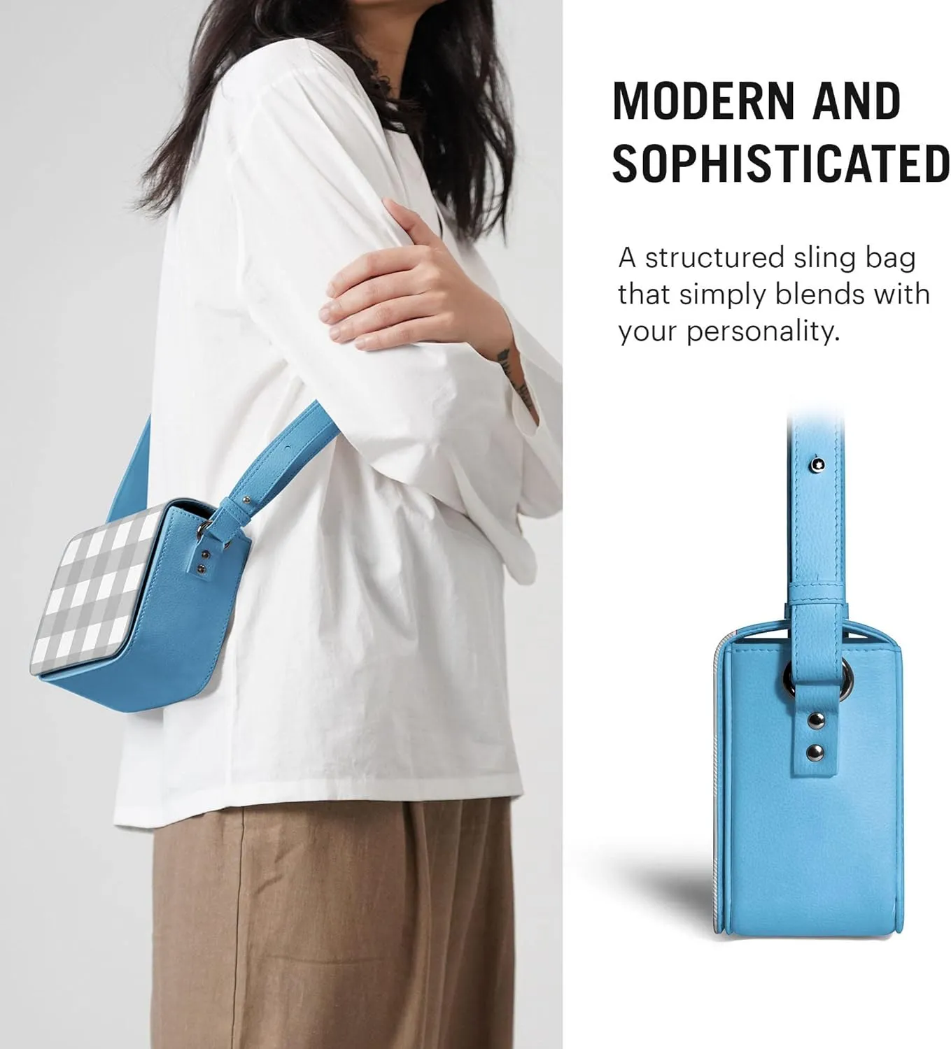 Slim Box Crossbody Purse for Women, Girls | Vegan Leather | Ladies Wallet | Shoulder Handbag | Magnetic Closure