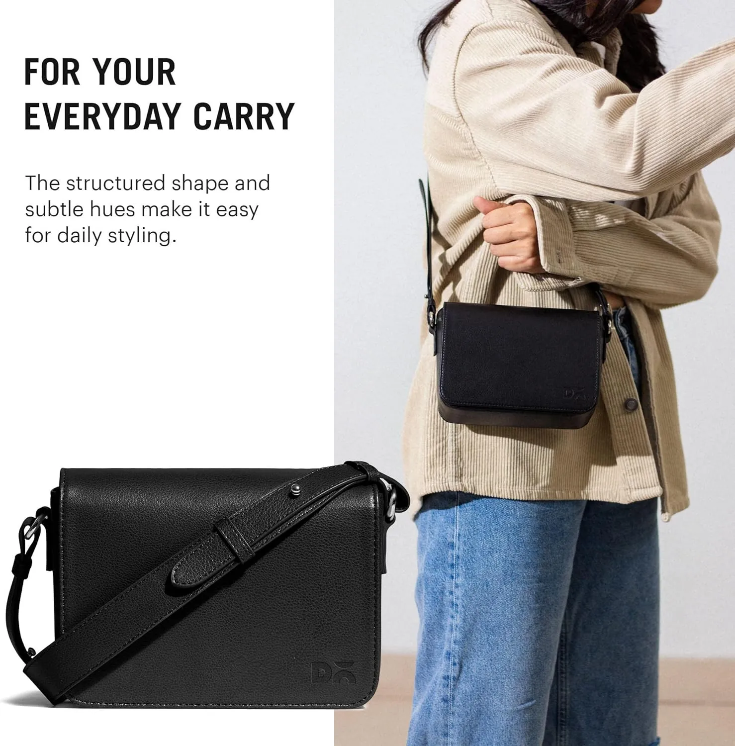 Slim Box Crossbody Purse for Women, Girls | Vegan Leather | Ladies Wallet | Shoulder Handbag | Magnetic Closure