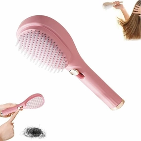 SOVELY Big Size Self Cleaning Hairbrush, One-Click Cleaning Comb, Anti-Static Massage Comb with Self-Cleaning 2 in 1