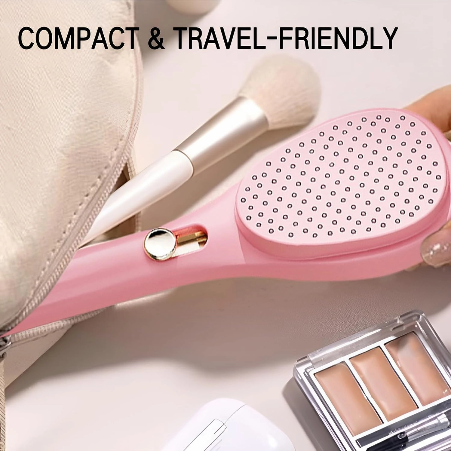 SOVELY Big Size Self Cleaning Hairbrush, One-Click Cleaning Comb, Anti-Static Massage Comb with Self-Cleaning 2 in 1