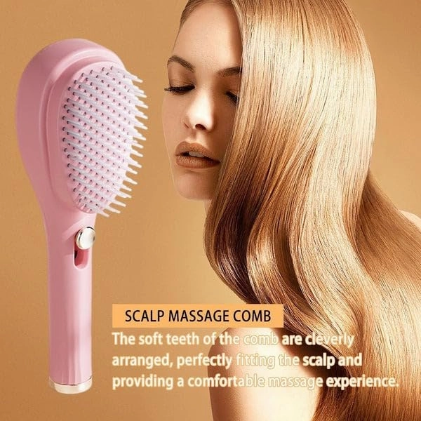 SOVELY Big Size Self Cleaning Hairbrush, One-Click Cleaning Comb, Anti-Static Massage Comb with Self-Cleaning 2 in 1