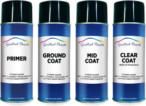 Spectral Paints Compatible/Replacement for Land Rover NMA Valloire White Pearl Satin - Aerosol Primer, Ground, Mid & Clear Spray Paint