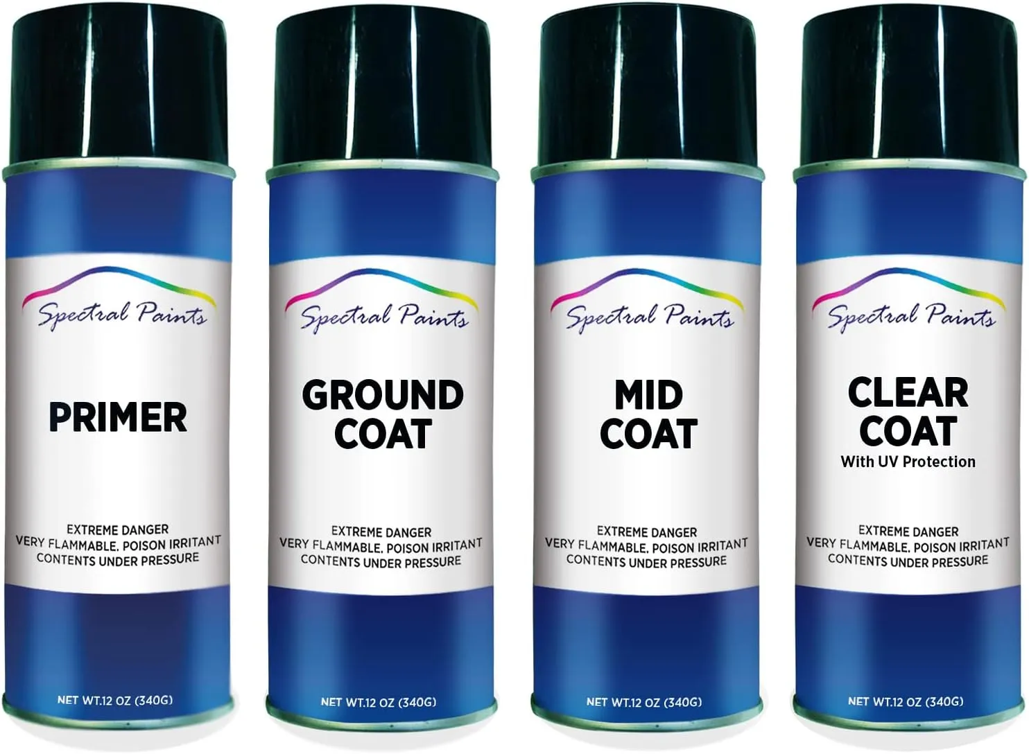 Spectral Paints Compatible/Replacement for Land Rover NMA Valloire White Pearl Satin - Aerosol Primer, Ground, Mid & Clear Spray Paint