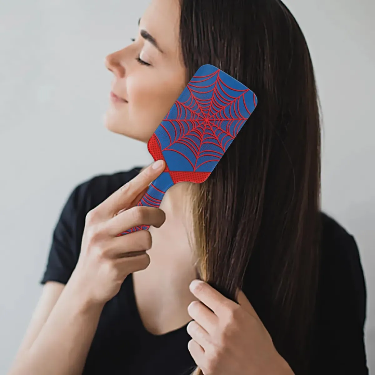 Spider Web Blue Kids Detangler Hair Brush Hairbrush for Boys Girls, Detangling Brush Smooth for Wet Dry Thin Long Curly Hair, Glide Through Tangles with Ease and Massage Scalp