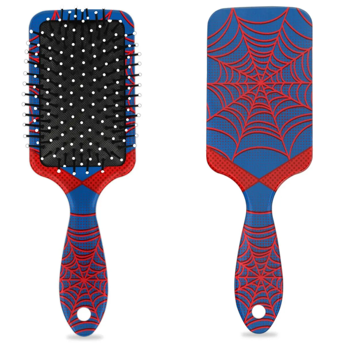 Spider Web Blue Kids Detangler Hair Brush Hairbrush for Boys Girls, Detangling Brush Smooth for Wet Dry Thin Long Curly Hair, Glide Through Tangles with Ease and Massage Scalp