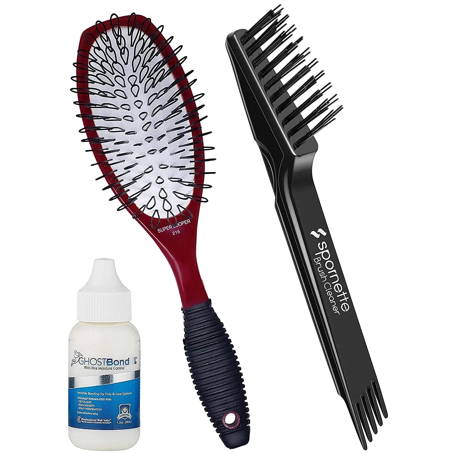 SPORNETTE Ghost Bond XL Hair Adhesive & Wig Brush Bundle with Cleaner