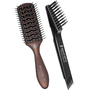 Spornette Ion Fusion Vent Brush 176 Bundle with Hair Brush Cleaner
