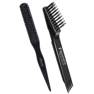 Spornette Little Wonder Boar Purple Bundle with Hair Brush Cleaner