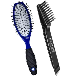 Spornette Small Super Looper Wig Brush Bundle with Hair Brush Cleaner