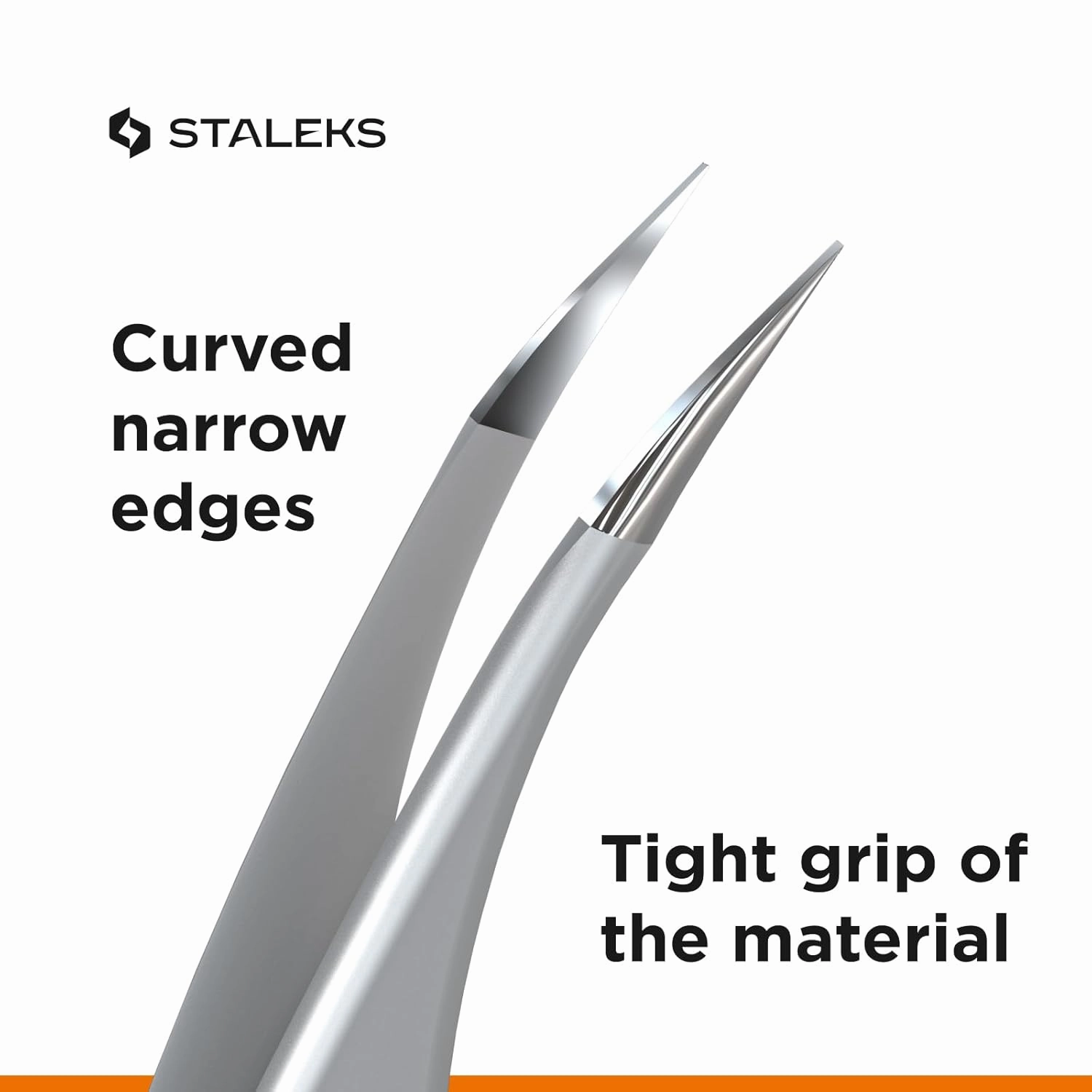 Staleks Pro Professional Eyelash Tweezers Expert 40 Type 11 – Curved – Lash Separation – Stainless Steel – Anti-Fatigue Design