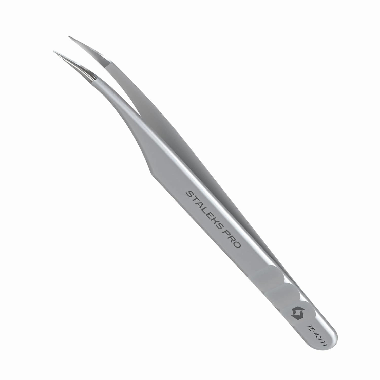Staleks Pro Professional Eyelash Tweezers Expert 40 Type 11 – Curved – Lash Separation – Stainless Steel – Anti-Fatigue Design
