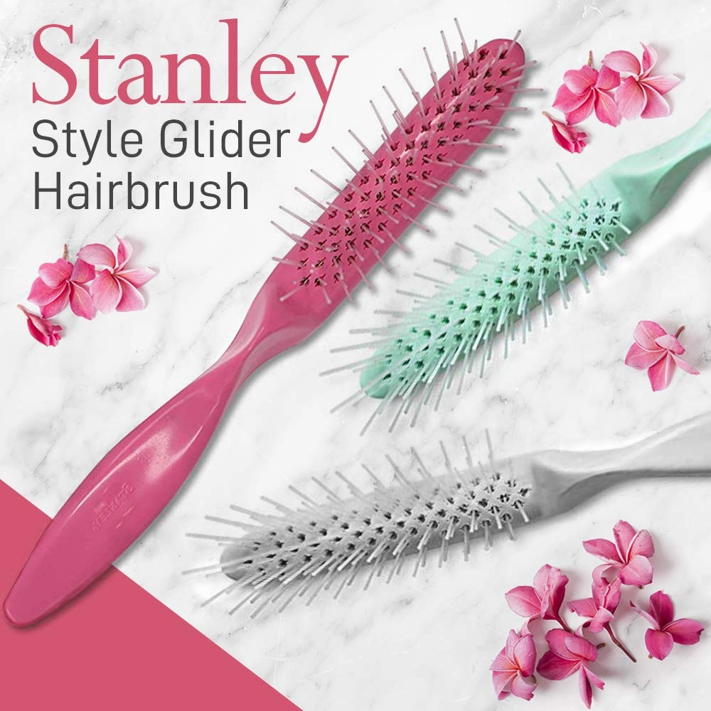 Stanley Home Products Essentials Style Glider Hairbrush – Detangles - Use on Wet or Dry Hair (Pink)