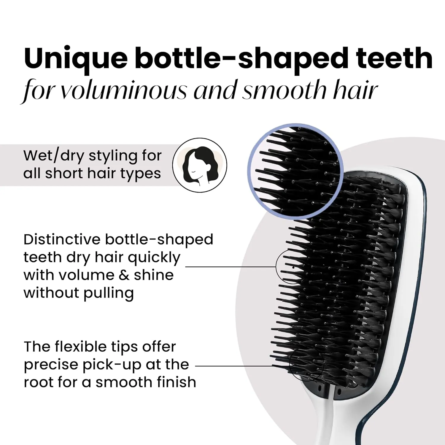 Tangle Teezer Blow Styling Smoothing Hairbrush Tool, Gentle and Fast Drying for Medium & Long Hair, Half Size
