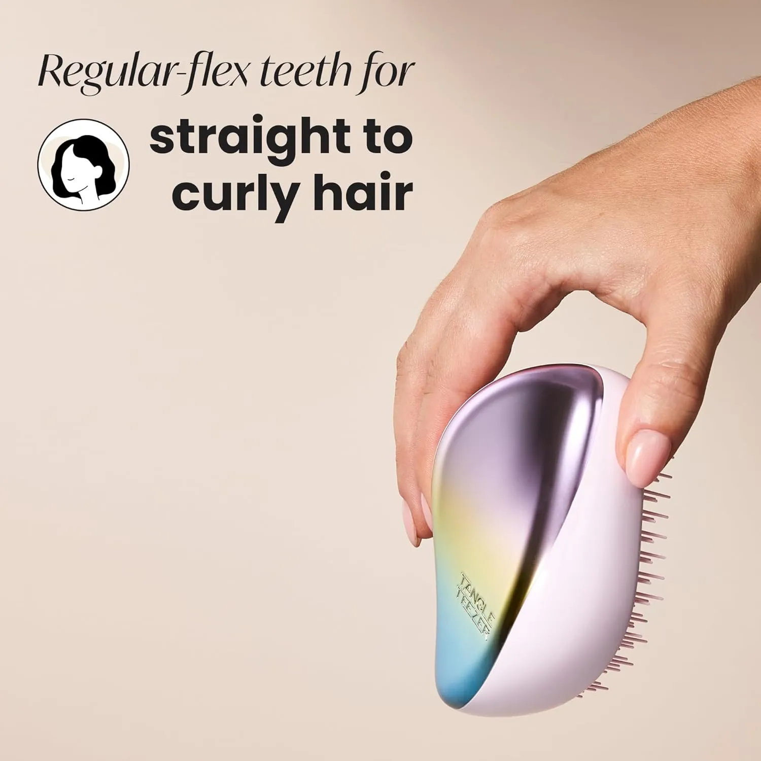 Tangle Teezer Compact Styler Detangling Hairbrush, Pearlescent Matte Chrome