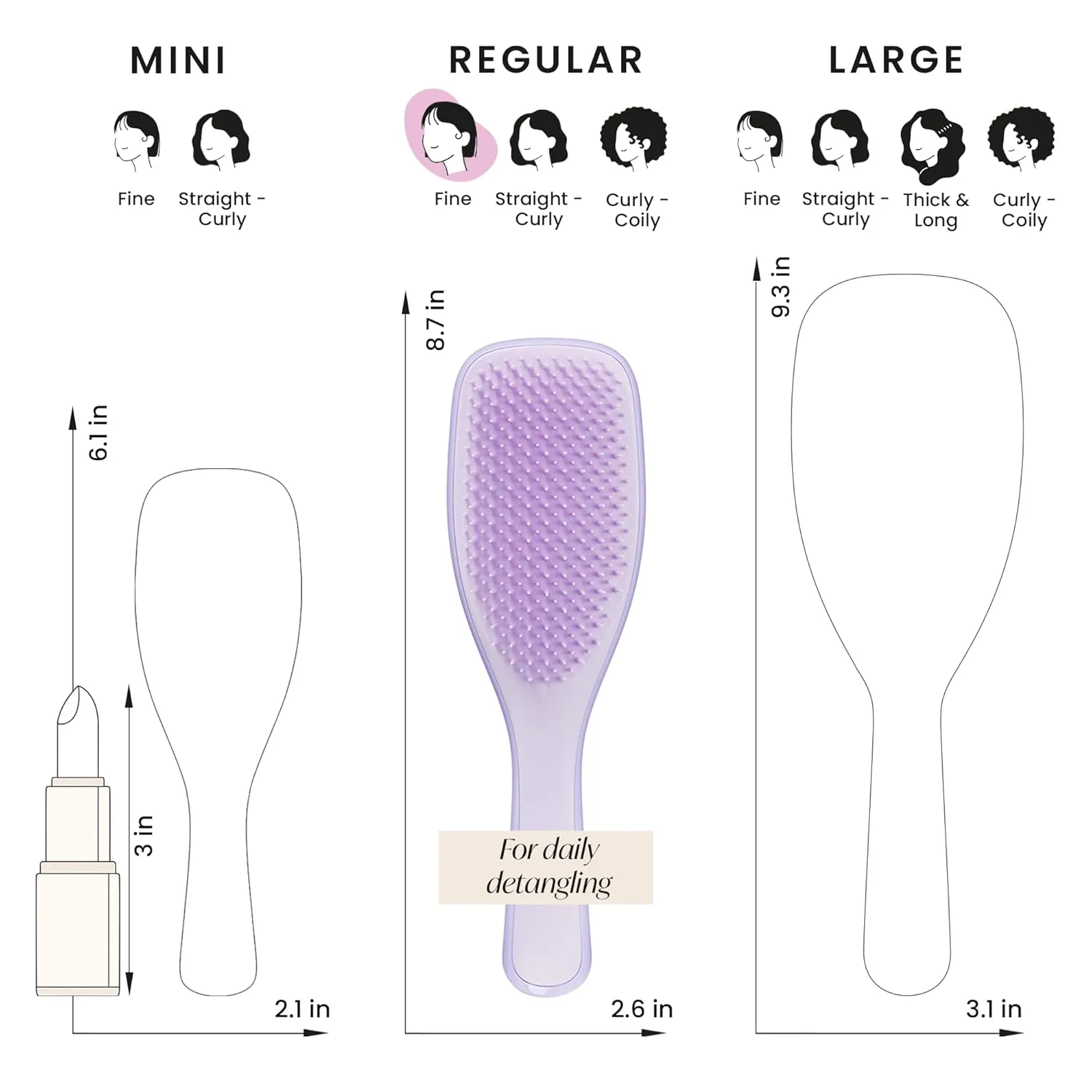 Tangle Teezer Fine & Fragile Ultimate Detangler Brush, Dry & Wet Hair Brush to Detangle & Reduce Breakage, Hypnotic Heather