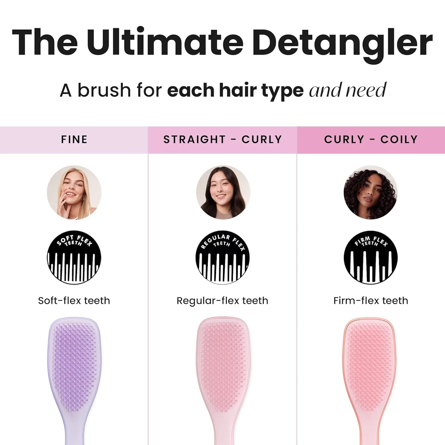 Tangle Teezer Fine & Fragile Ultimate Detangler Brush, Dry & Wet Hair Brush to Detangle & Reduce Breakage, Hypnotic Heather