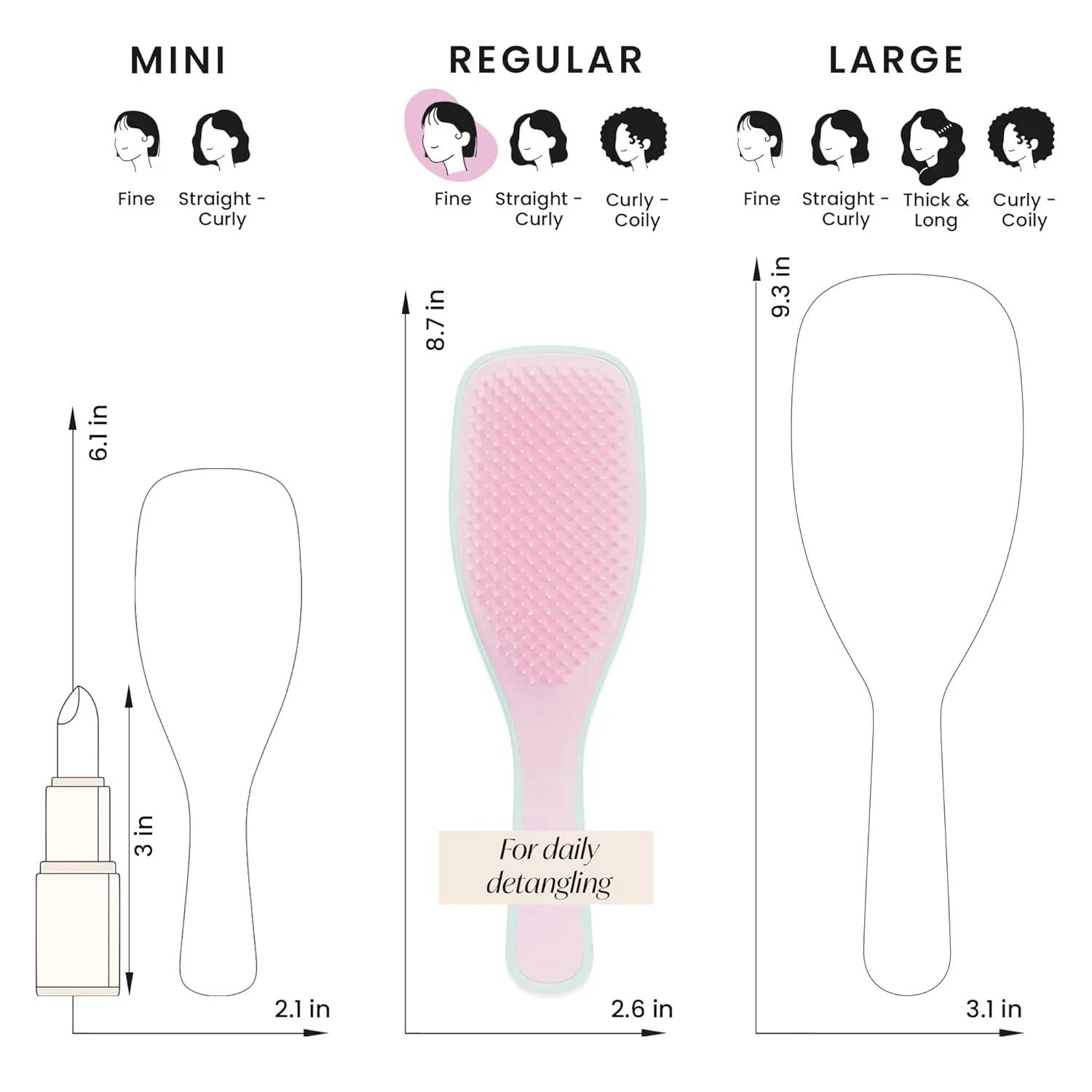 Tangle Teezer Fine & Fragile Ultimate Detangler Brush, Dry & Wet Hair Brush to Detangle & Reduce Breakage, Marshmallow Pink & Mint