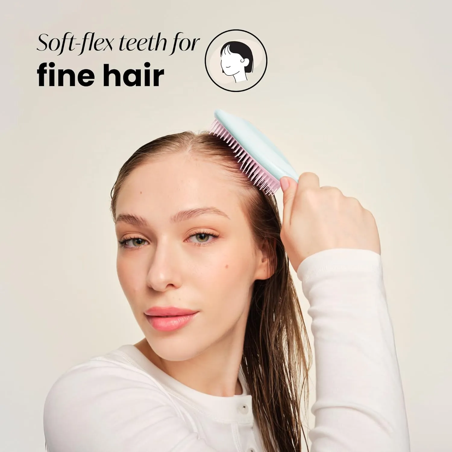 Tangle Teezer Fine & Fragile Ultimate Detangler Brush, Dry & Wet Hair Brush to Detangle & Reduce Breakage, Marshmallow Pink & Mint