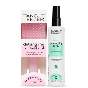 TANGLE TEEZER Hair Detangler Spray & Ultimate Detangler Brush Duo, with Sulfate-Free Spray & Millennial Pink Mini Hairbrush, for All Hair Types