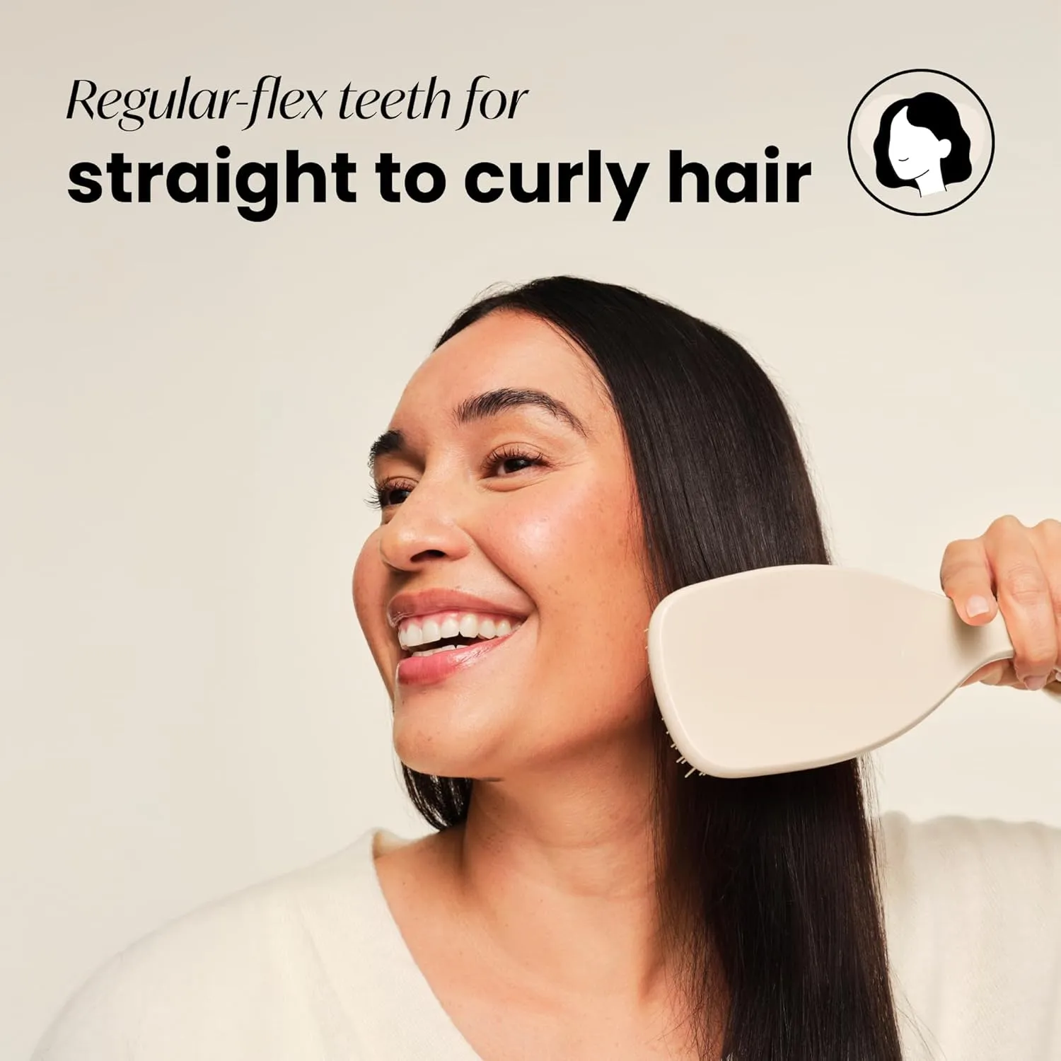Tangle Teezer Large Ultimate Detangler Hairbrush for Wet & Dry Hair, Eliminates Knots & Reduces Breakage for Long, Thick, & Curly Hair Types, Vanilla