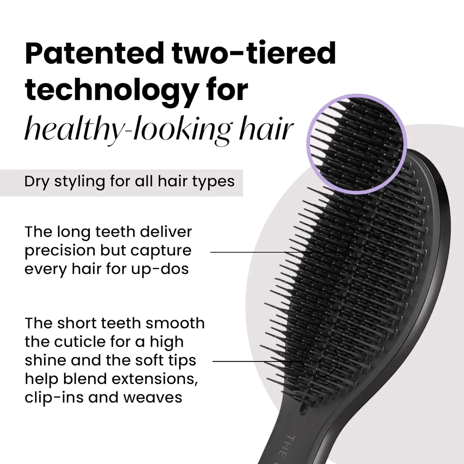 Tangle Teezer The Ultimate Styler Hair Styling Brush for Dry Styling, Maintains, Blends & Adds Volume, Texture & Shine, Jet Black