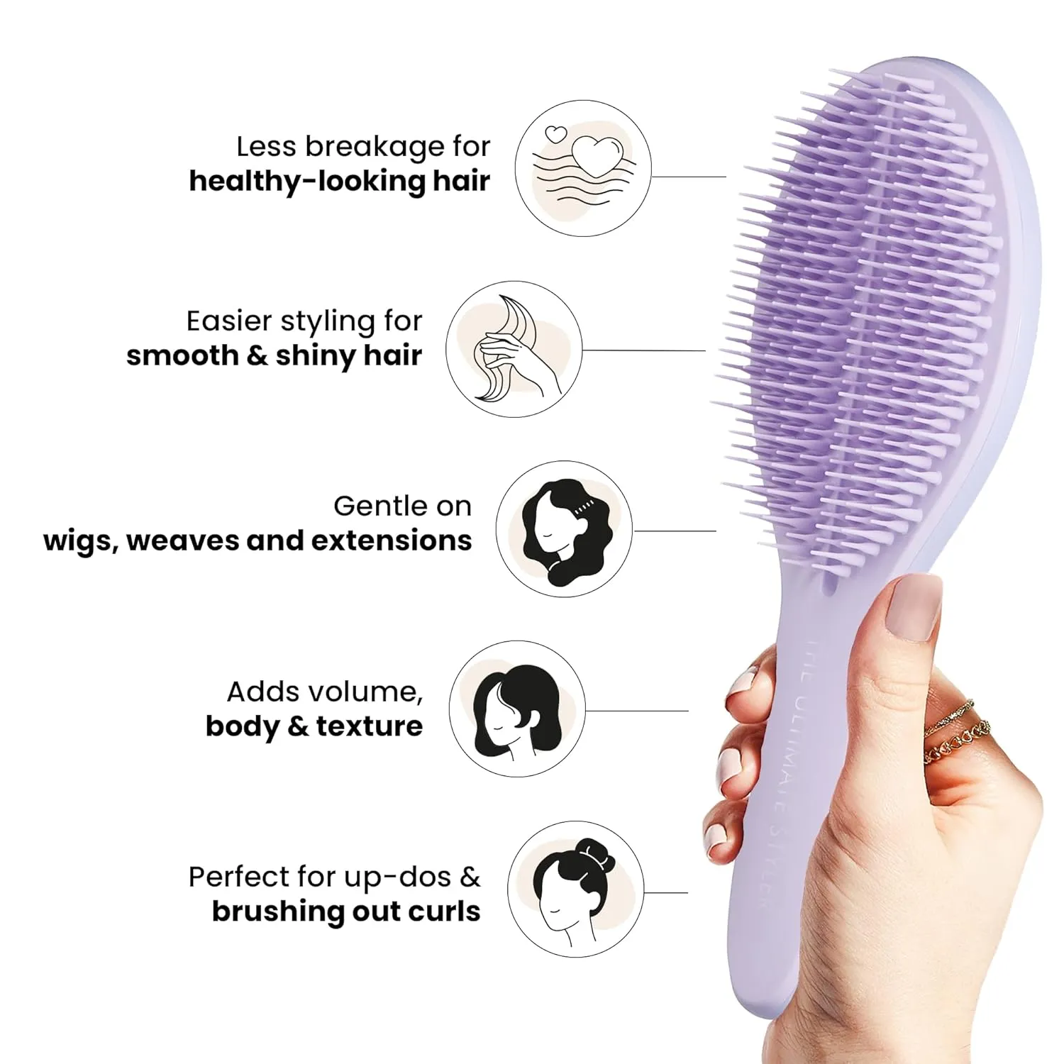 Tangle Teezer The Ultimate Styler Hair Styling Brush for Dry Styling, Maintains, Blends & Adds Volume, Texture & Shine, Lilac Cloud