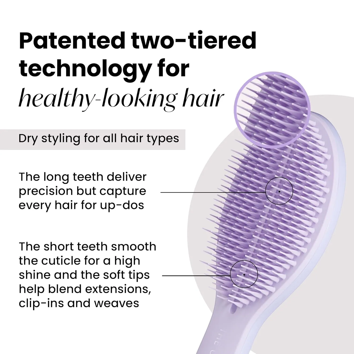 Tangle Teezer The Ultimate Styler Hair Styling Brush for Dry Styling, Maintains, Blends & Adds Volume, Texture & Shine, Lilac Cloud