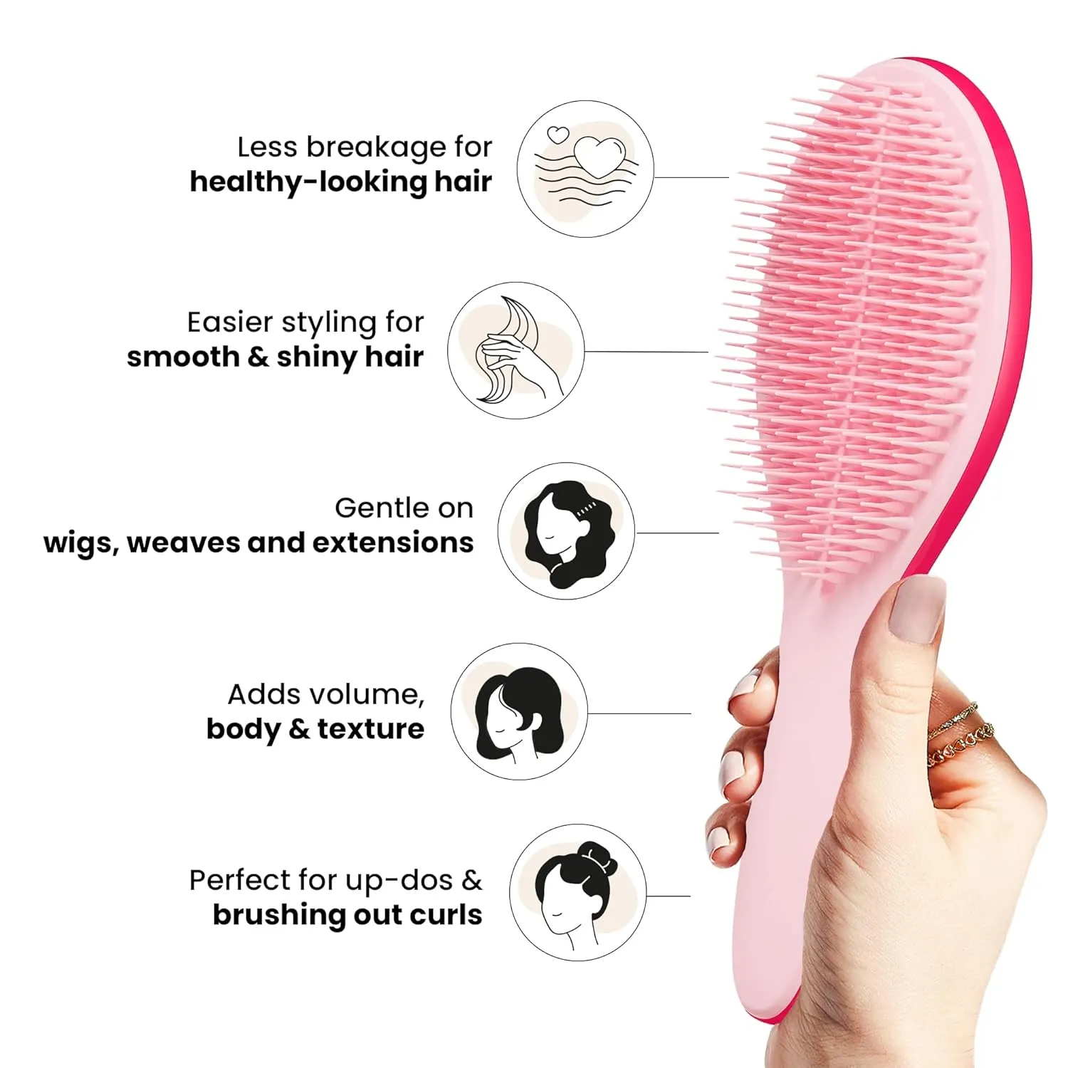 Tangle Teezer The Ultimate Styler Hair Styling Brush for Dry Styling, Maintains, Blends & Adds Volume, Texture & Shine, Sweet Pink