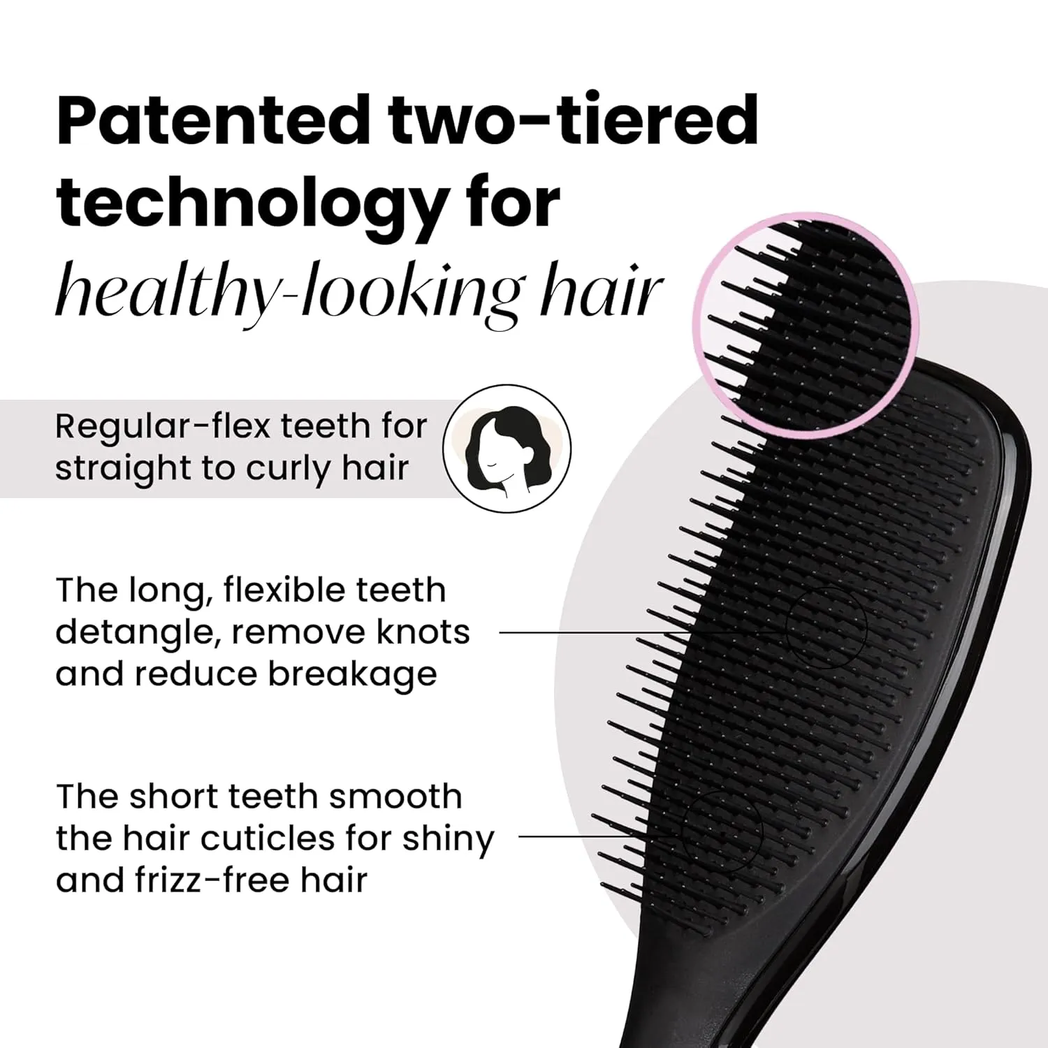 TANGLE TEEZER The Wet Detangler, Liquorice Black, All Hair types, unisex-adult