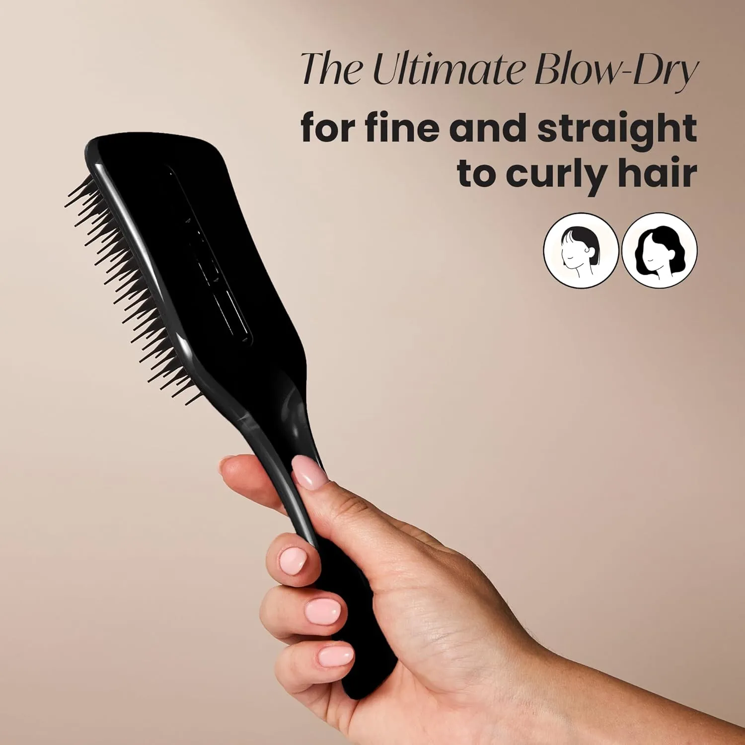 Tangle Teezer Ultimate Blow Dry Brush, Vented Hair Brush for a Quick & Easy Blowout, Adds Volume & Lift, for Fine to Medium Hair Types, Jet Black