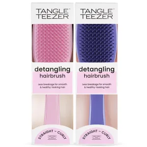 Tangle Teezer Ultimate Detangler Brush Duo, Dry & Wet Hair Brush, Eliminates Knots & Reduces Breakage for All Hair Types, Rosebud and Lilac Purple