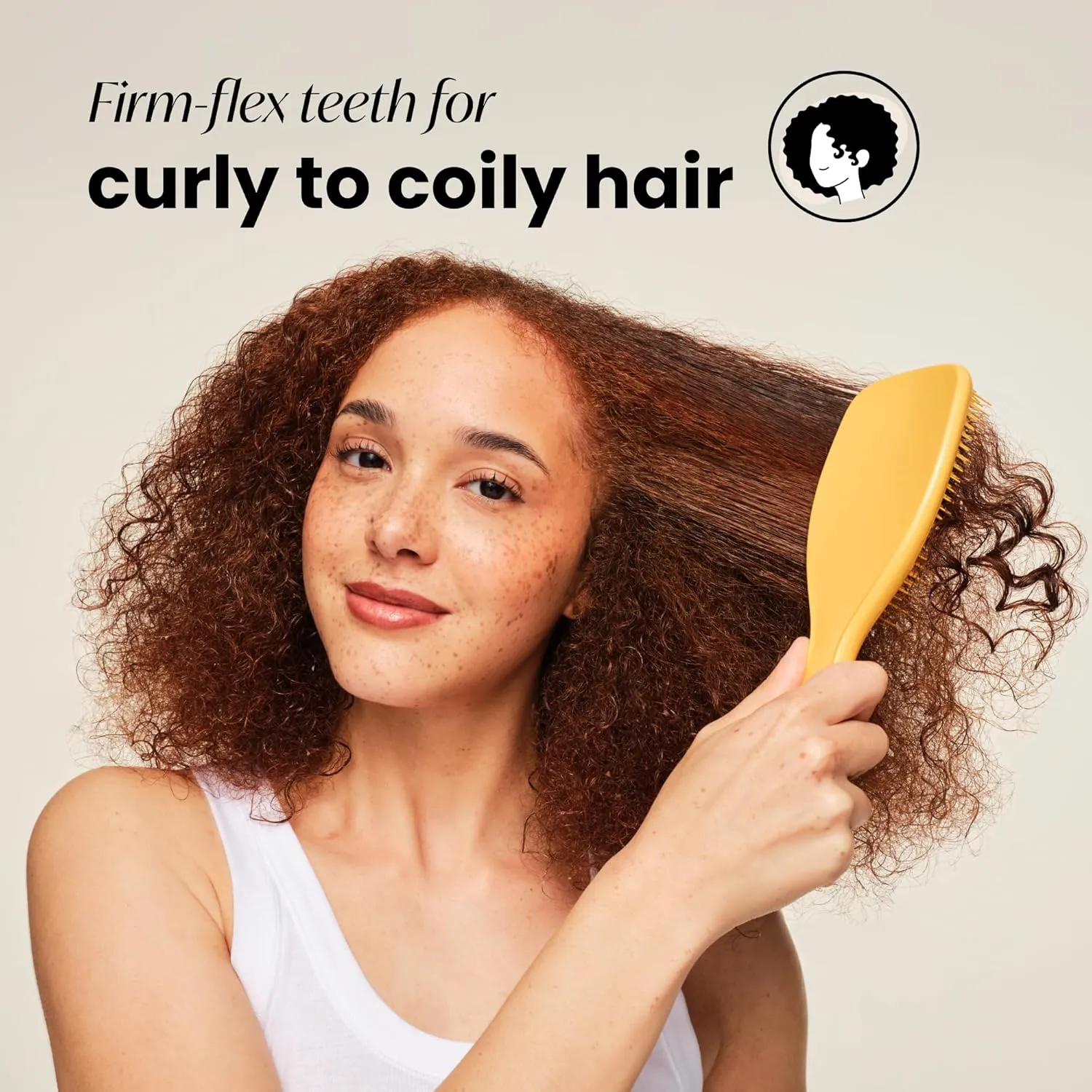 Tangle Teezer Ultimate Detangler Curly Hair Brush, Dry & Wet Hairbrush, Reduces Frizz & Breakage, for Curly to Coily, 3C to 4C Hair Types, Large, Yellow Daffodil