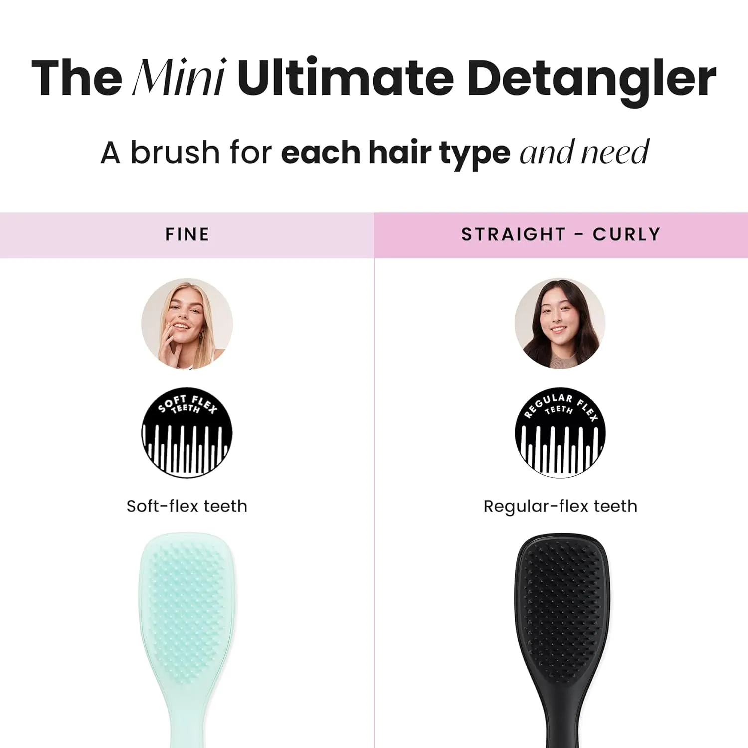 Tangle Teezer Ultimate Detangler Hairbrush, Eliminates Knots & Reduces Breakage, Mini Hair Brush for Travel, Small Hands & All Hair Types, Black