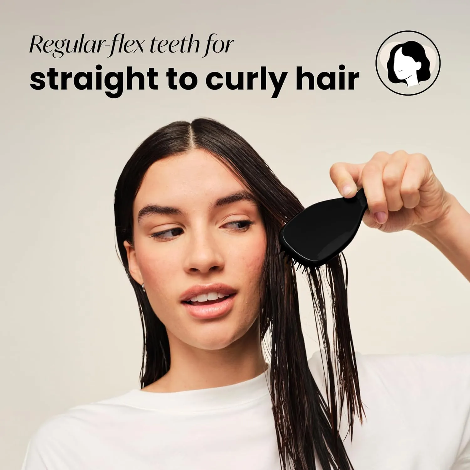 Tangle Teezer Ultimate Detangler Hairbrush, Eliminates Knots & Reduces Breakage, Mini Hair Brush for Travel, Small Hands & All Hair Types, Black